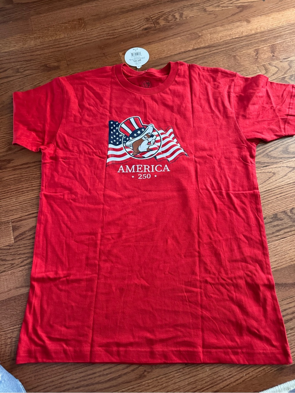 Buc-ees 250 years of America - Red America Graphic Crewneck T-Shirt